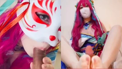 cos娘先口交完后在足交